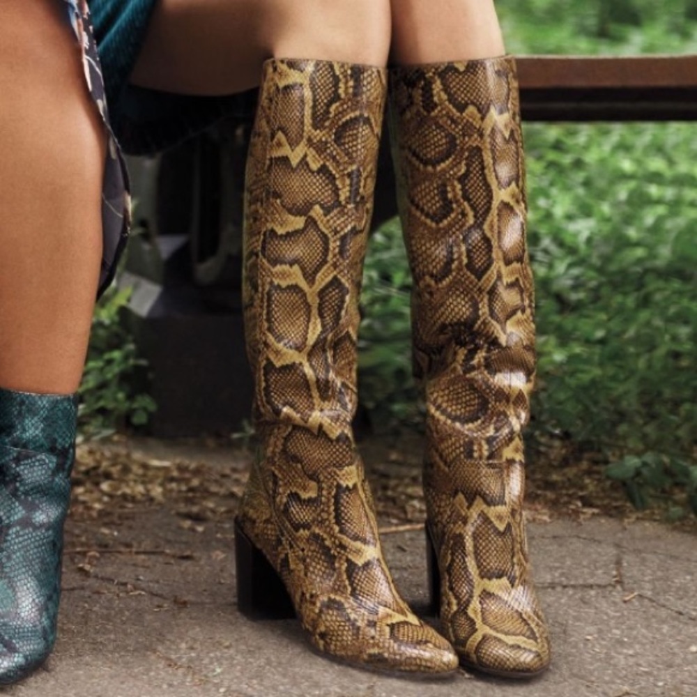 Anthropologie x Dolce Vita Cormac Snakeskin Print Boots